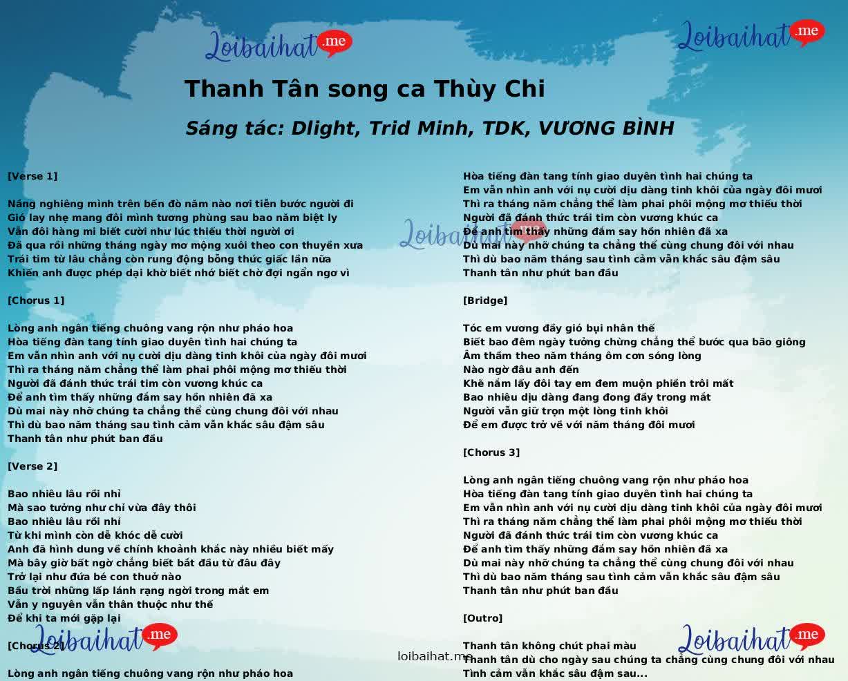 Thanh Tân song ca Thùy Chi