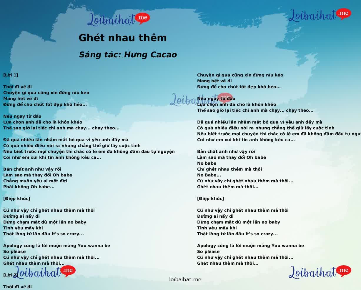 Ghét nhau thêm