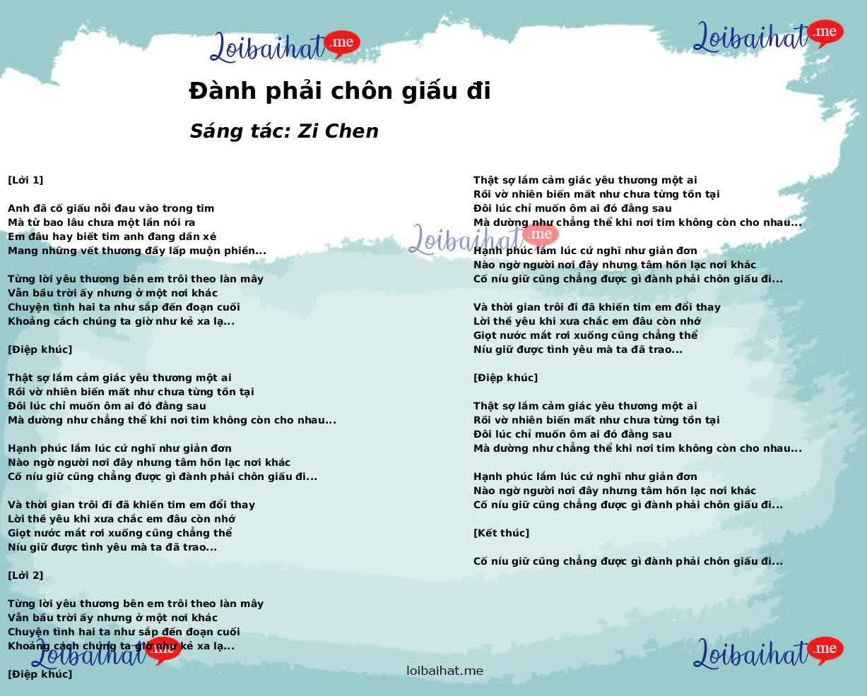 Đành phải chôn giấu đi