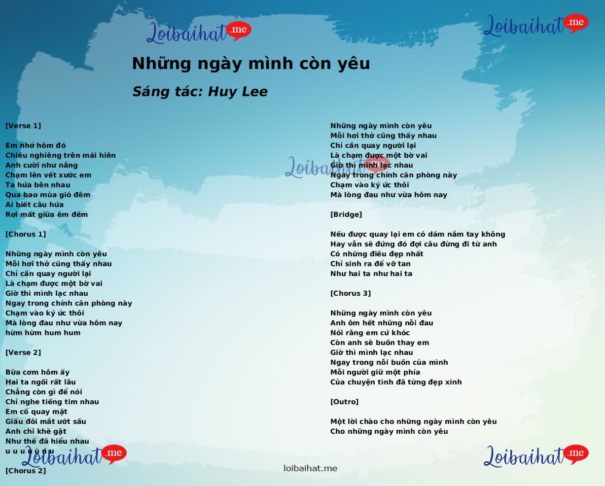 Những ngày mình còn yêu
