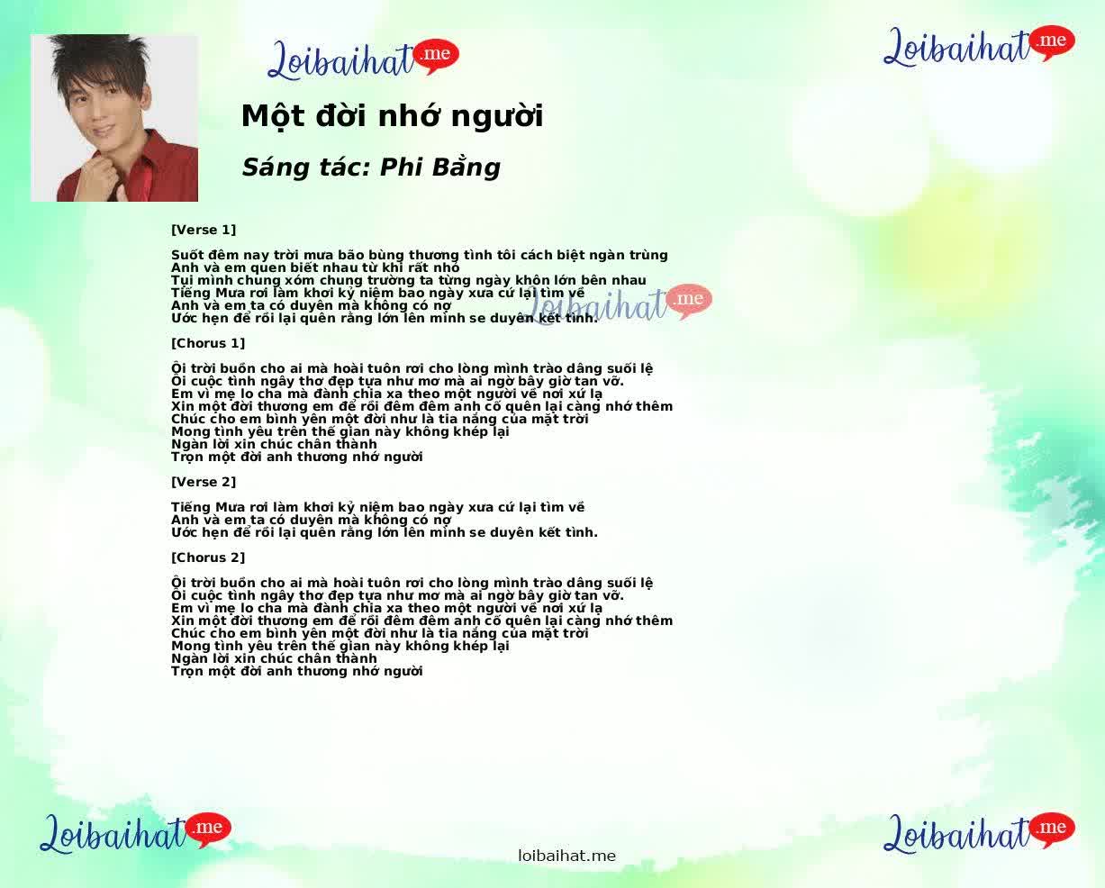 Một đời nhớ người