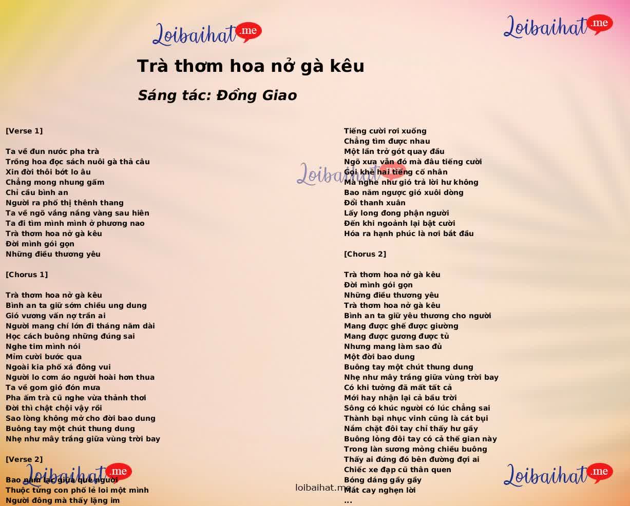 Trà thơm hoa nở gà kêu