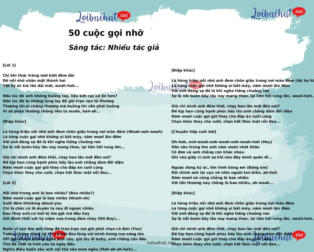 50 cuộc gọi nhỡ