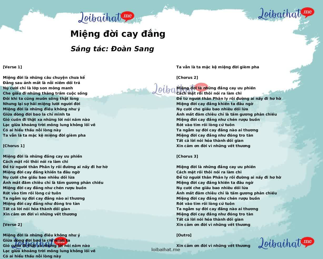 Miệng đời cay đắng