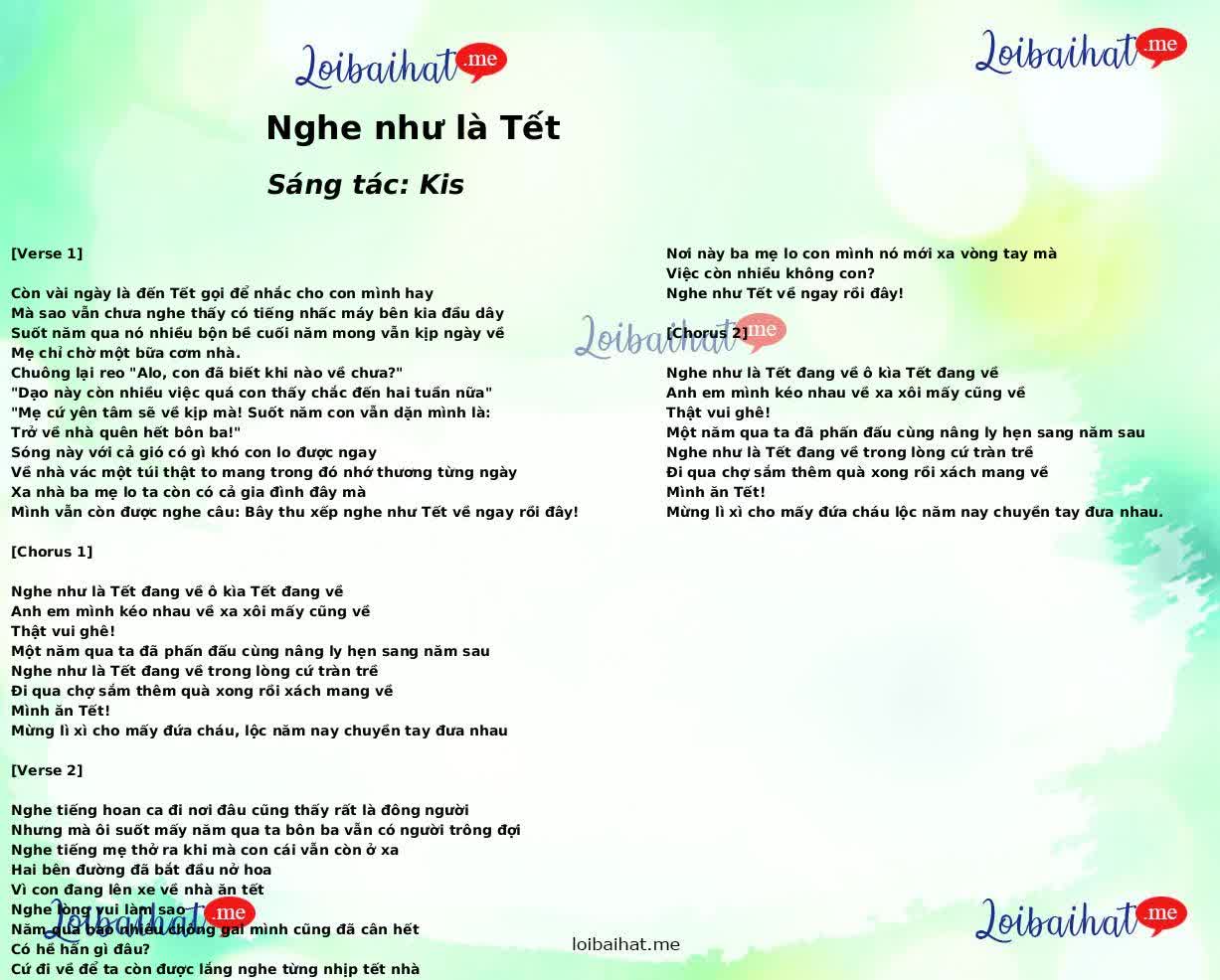 Nghe như là Tết