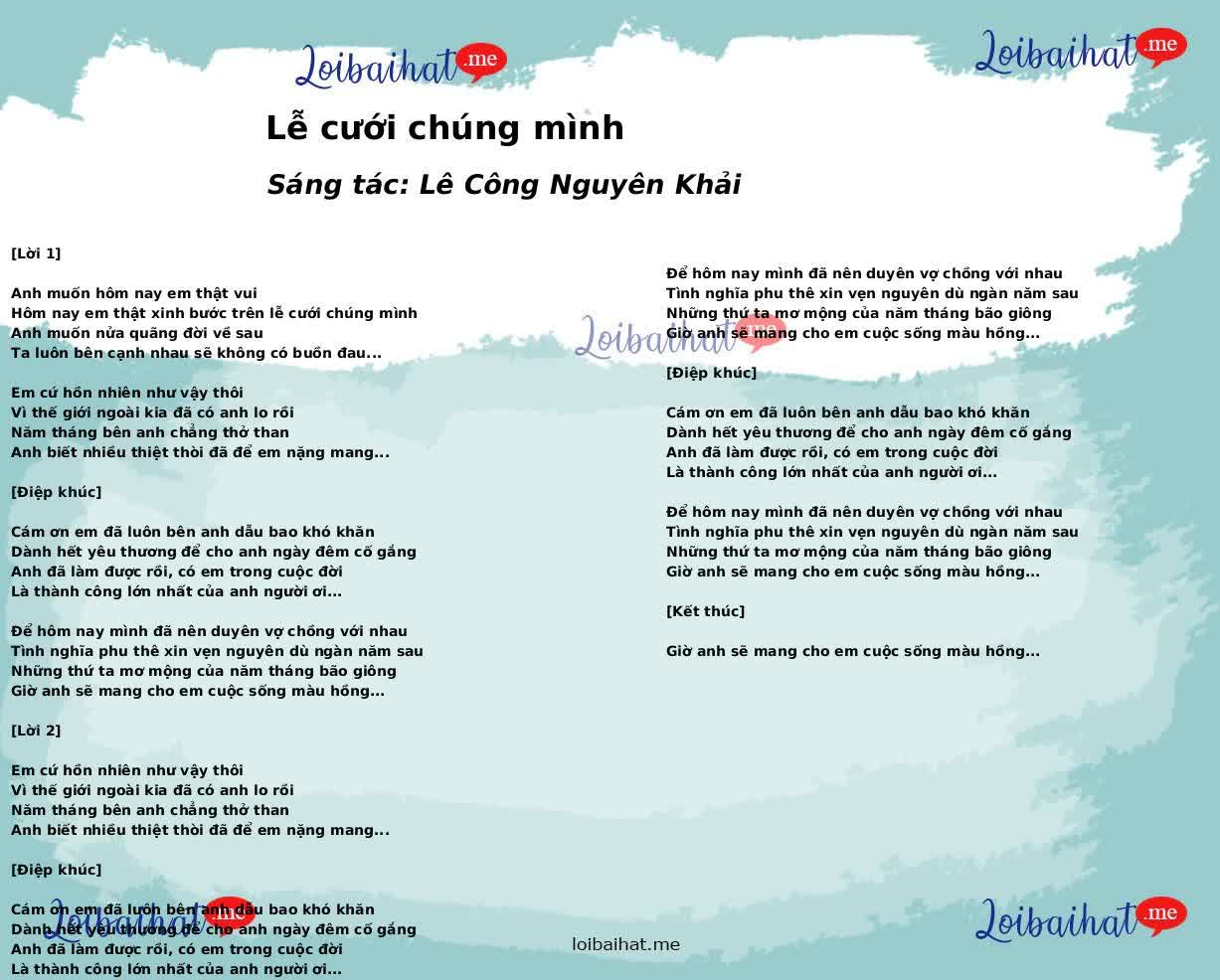 Lễ cưới chúng mình