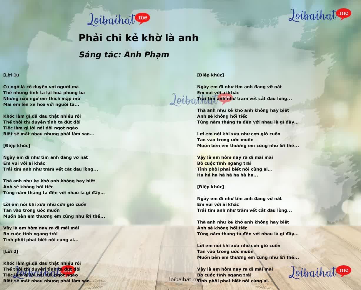 Phải chi kẻ khờ là anh