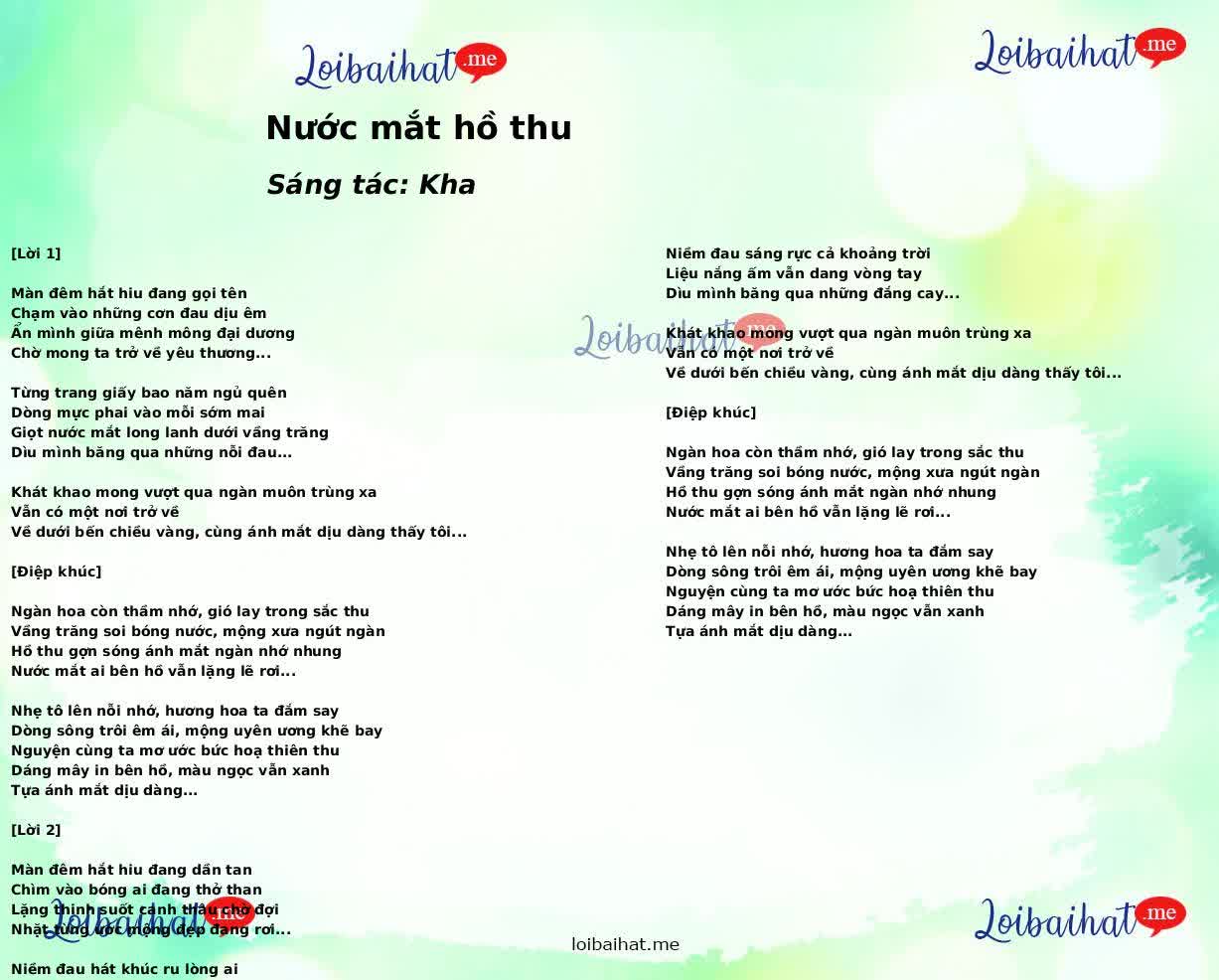 Nước mắt hồ thu