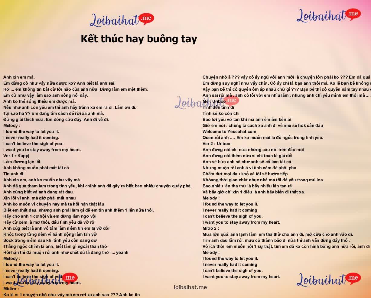 Kết thúc hay buông tay