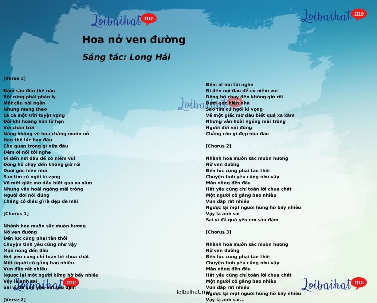 Hoa nở ven đường