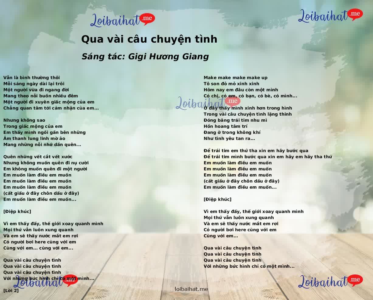 Qua vài câu chuyện tình