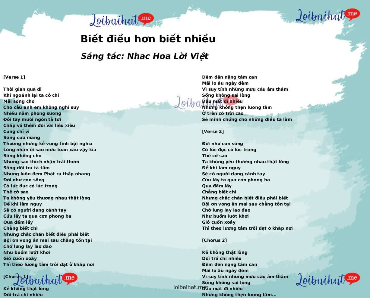 Biết điều hơn biết nhiều