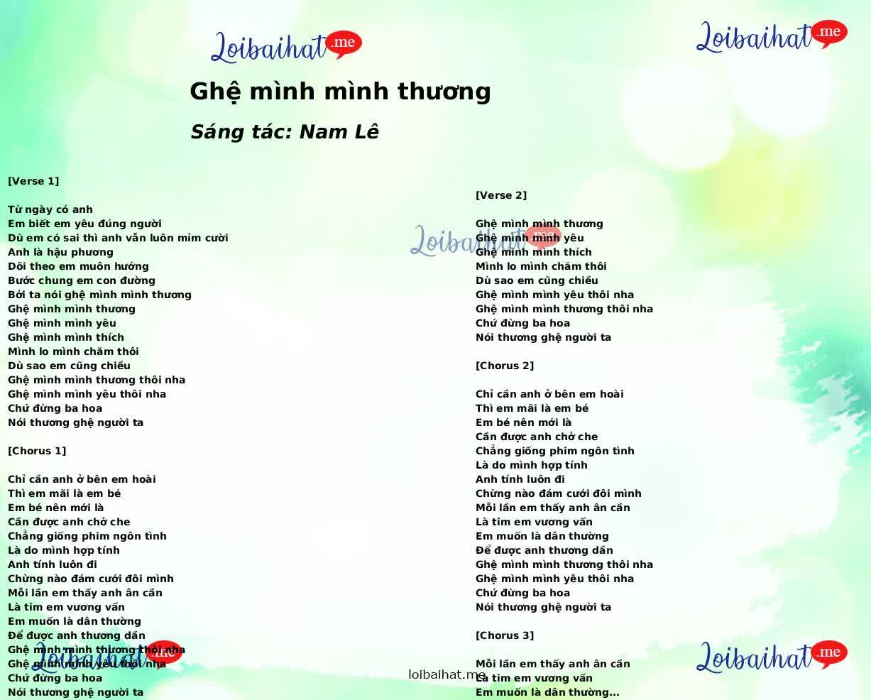 Ghệ mình mình thương