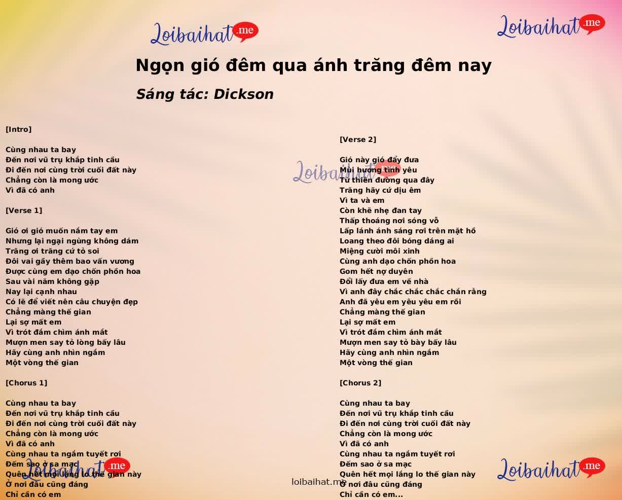 Ngọn gió đêm qua ánh trăng đêm nay