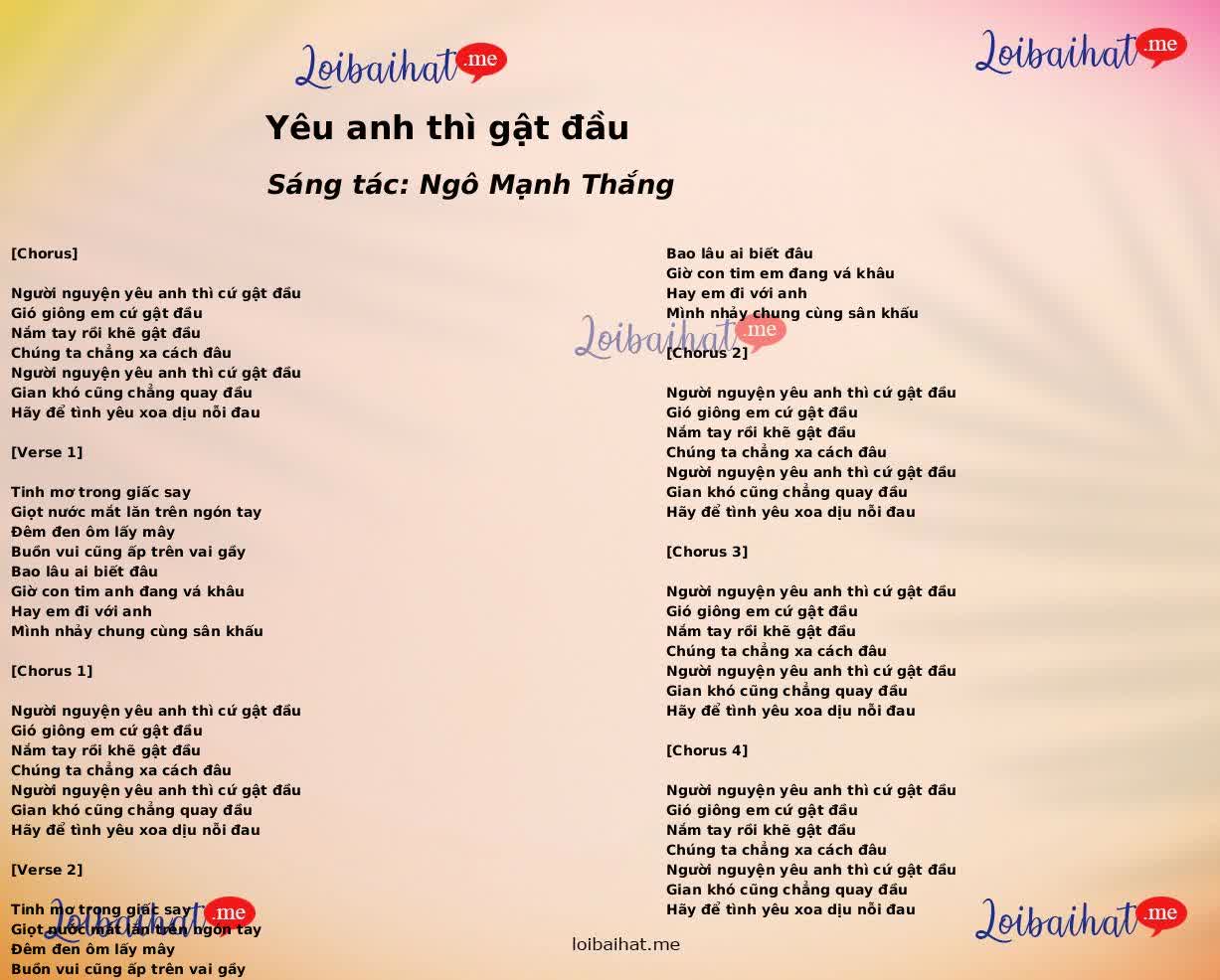 Yêu anh thì gật đầu