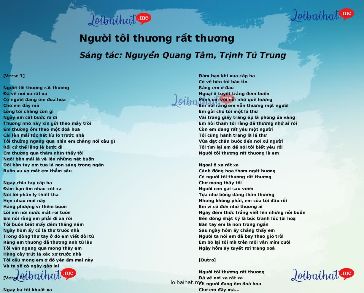 Người tôi thương rất thương