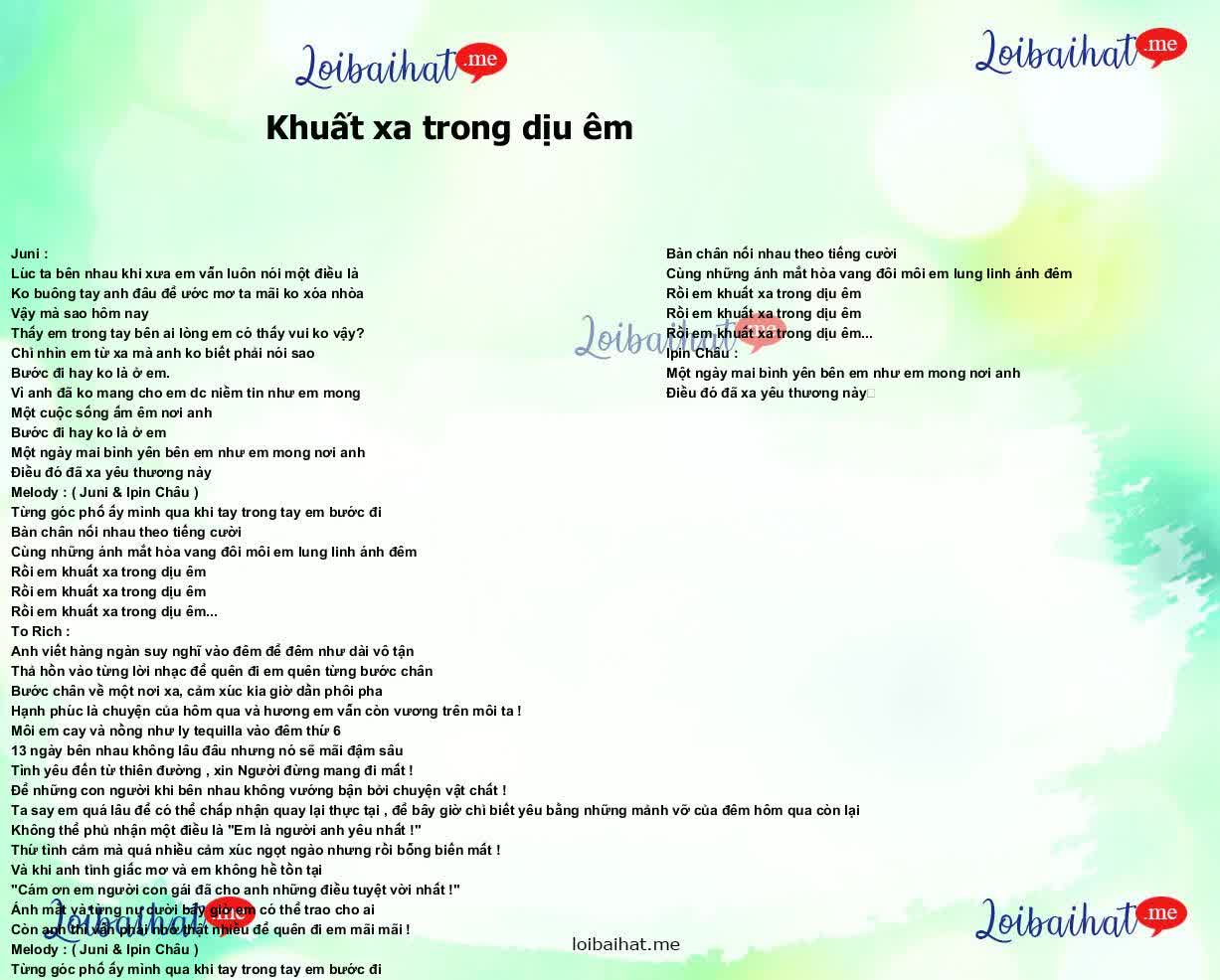 Khuất xa trong dịu êm