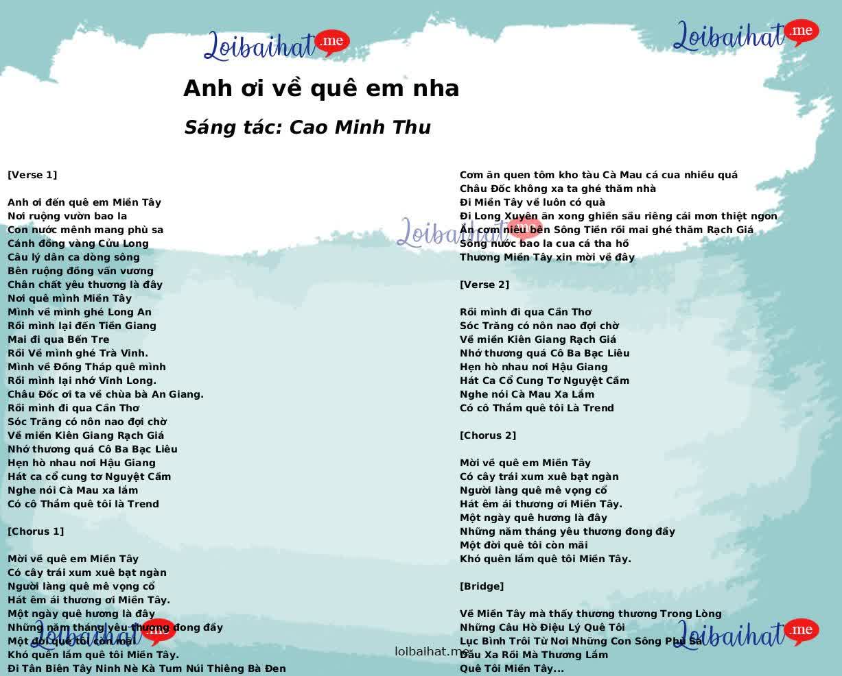 Anh ơi về quê em nha