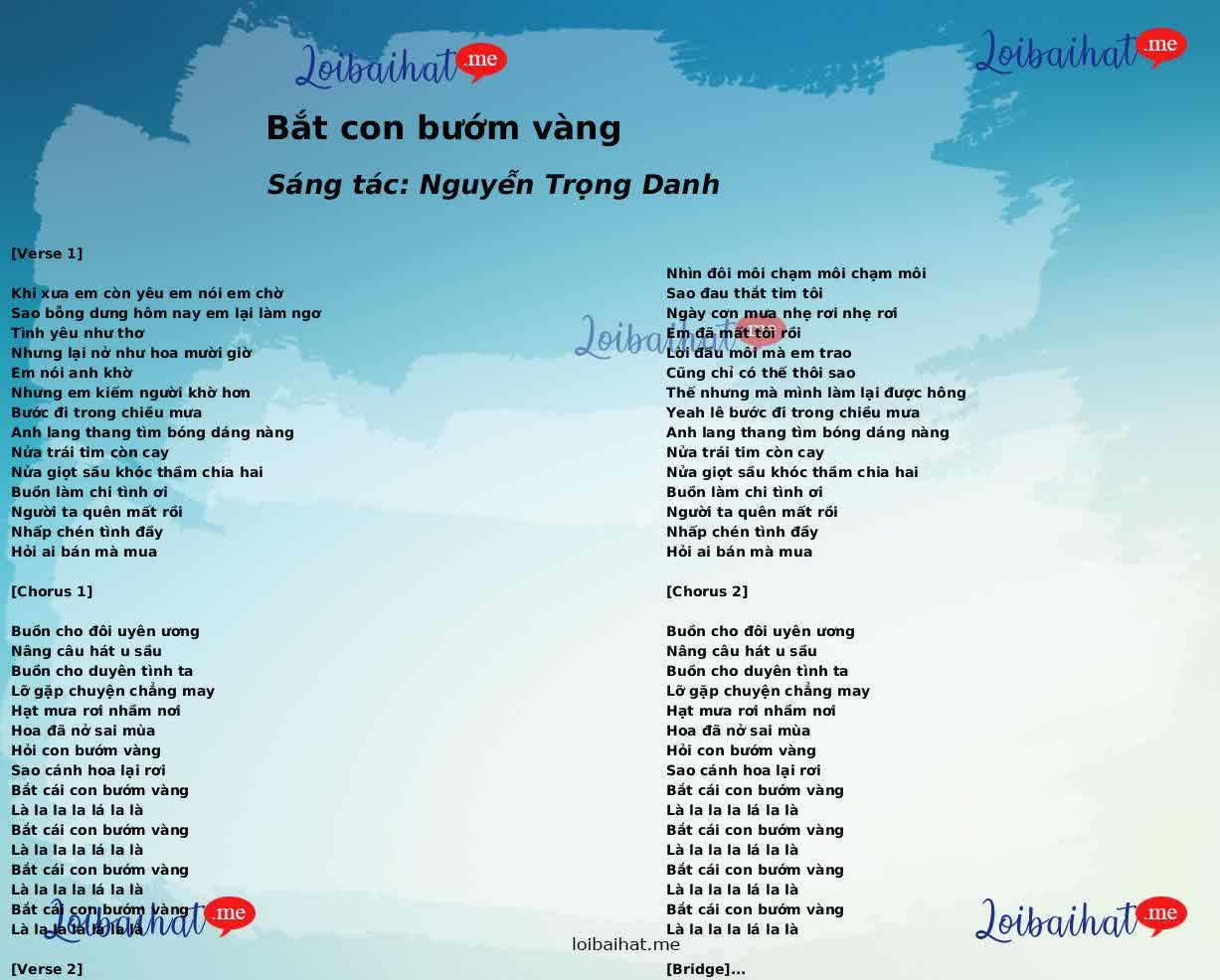 Bắt con bướm vàng