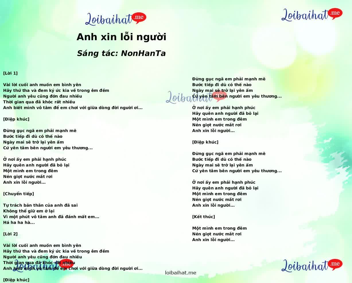 Anh xin lỗi người