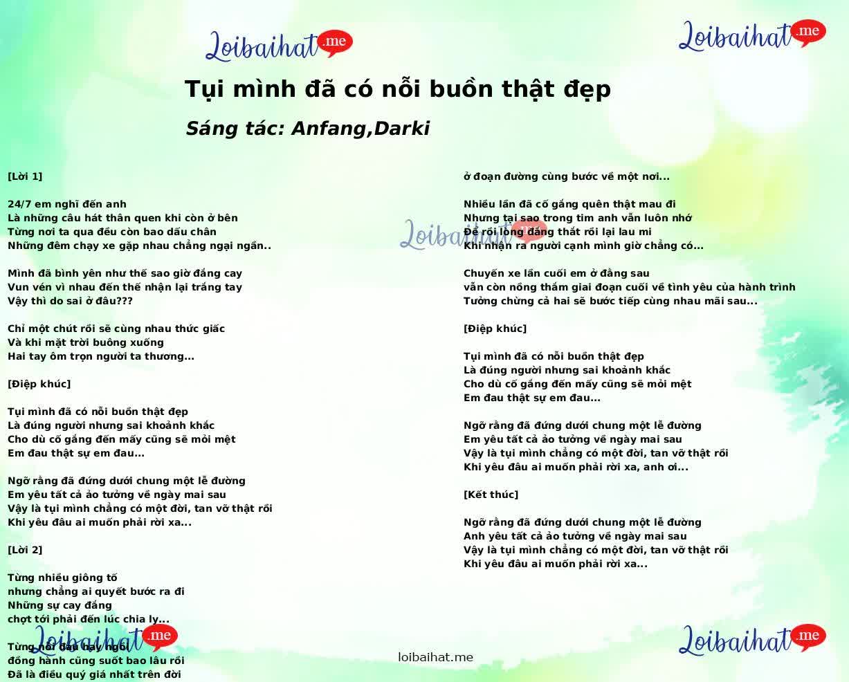 Tụi mình đã có nỗi buồn thật đẹp