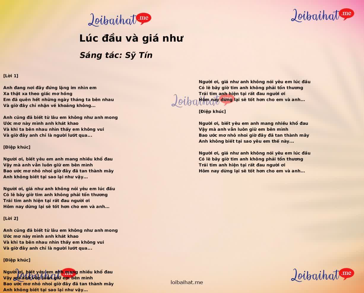 Lúc đầu và giá như