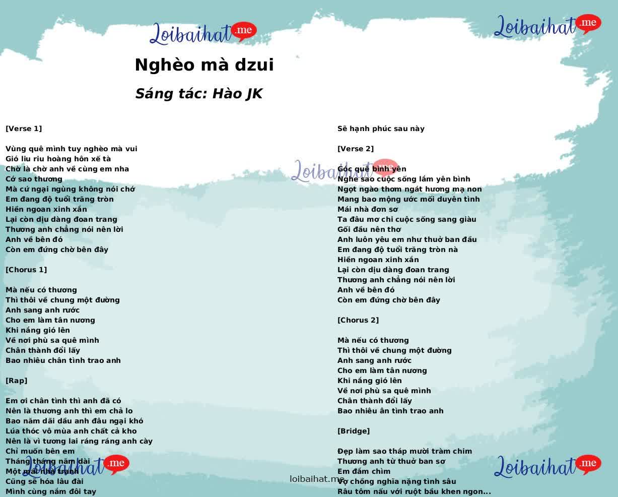 Nghèo mà dzui