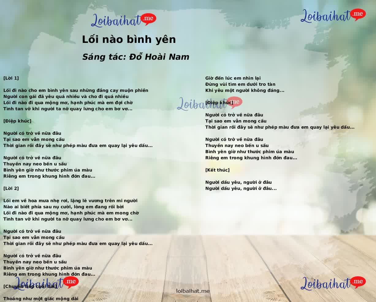 Lối nào bình yên