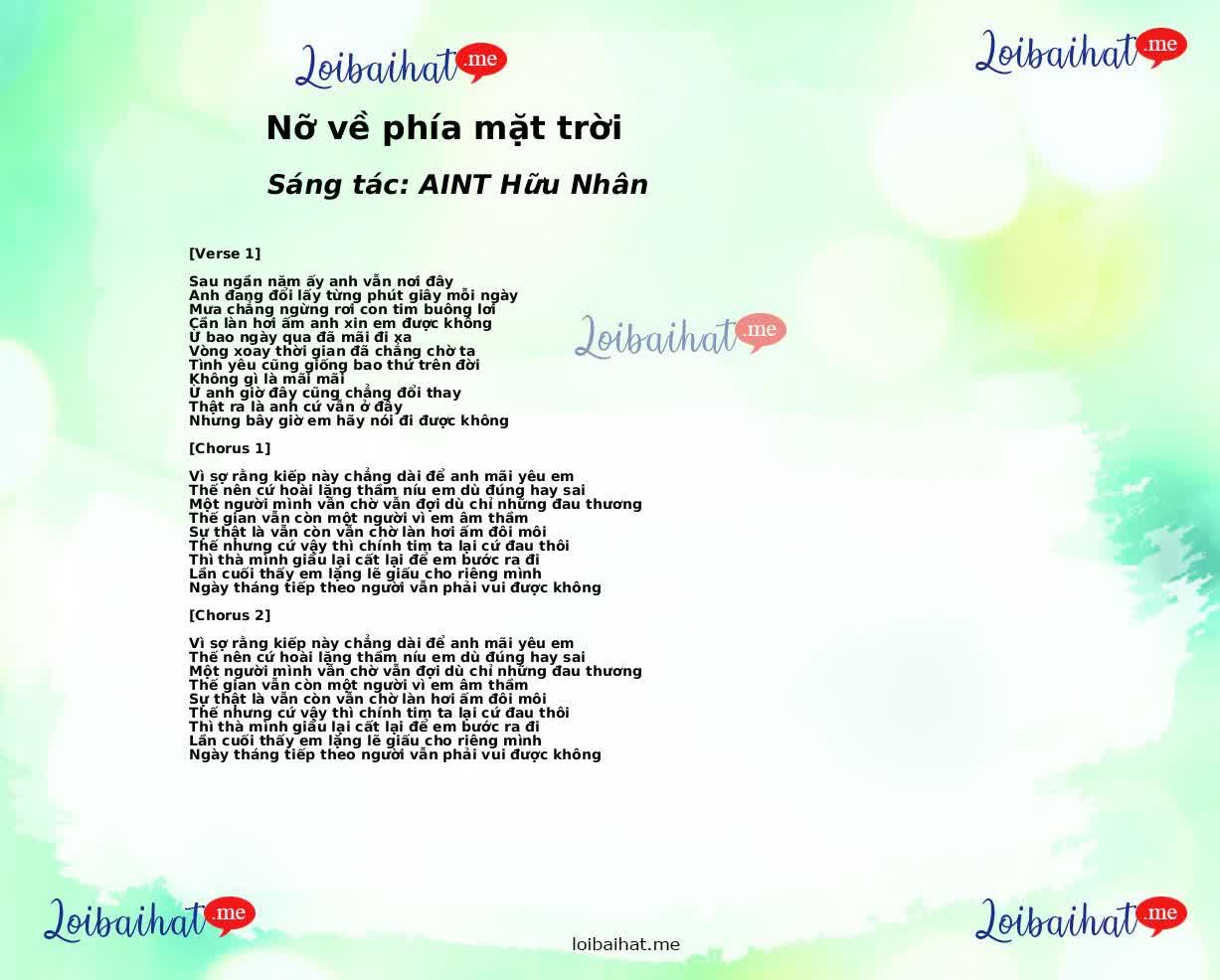 Nỡ về phía mặt trời
