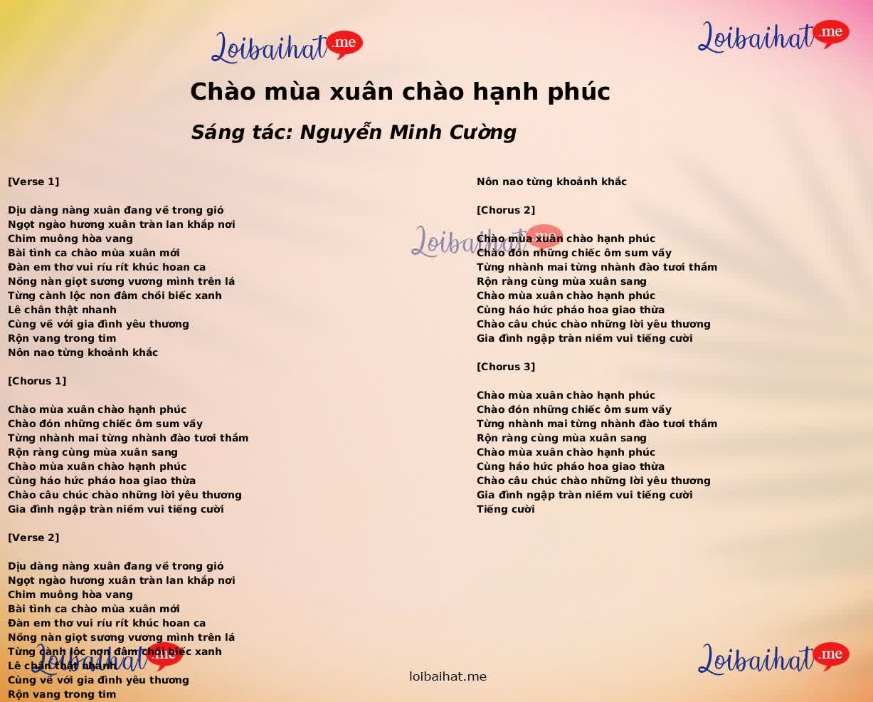 Chào mùa xuân chào hạnh phúc