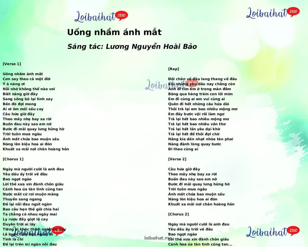 Uống nhầm ánh mắt