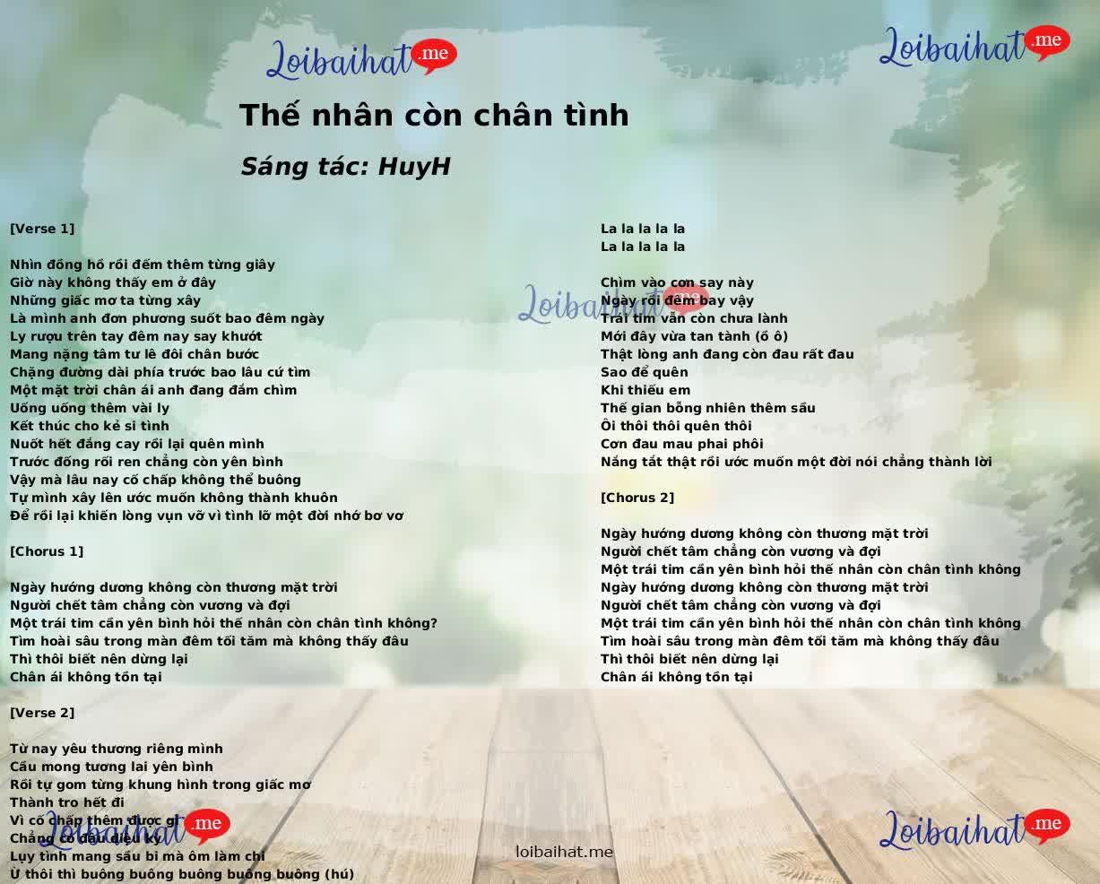 Thế nhân còn chân tình
