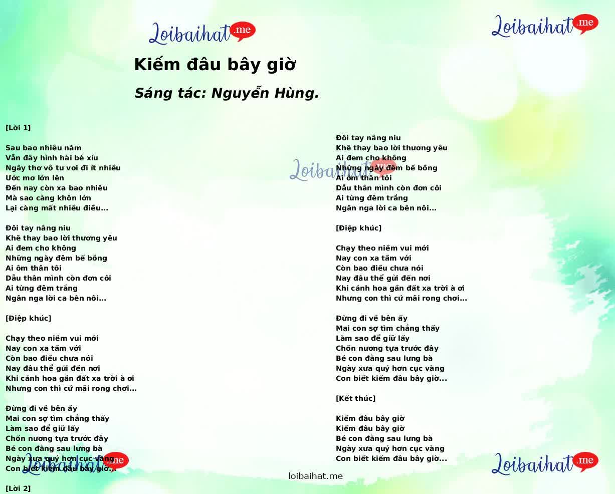 Kiếm đâu bây giờ