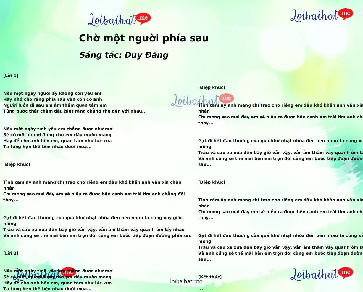 Chờ một người phía sau