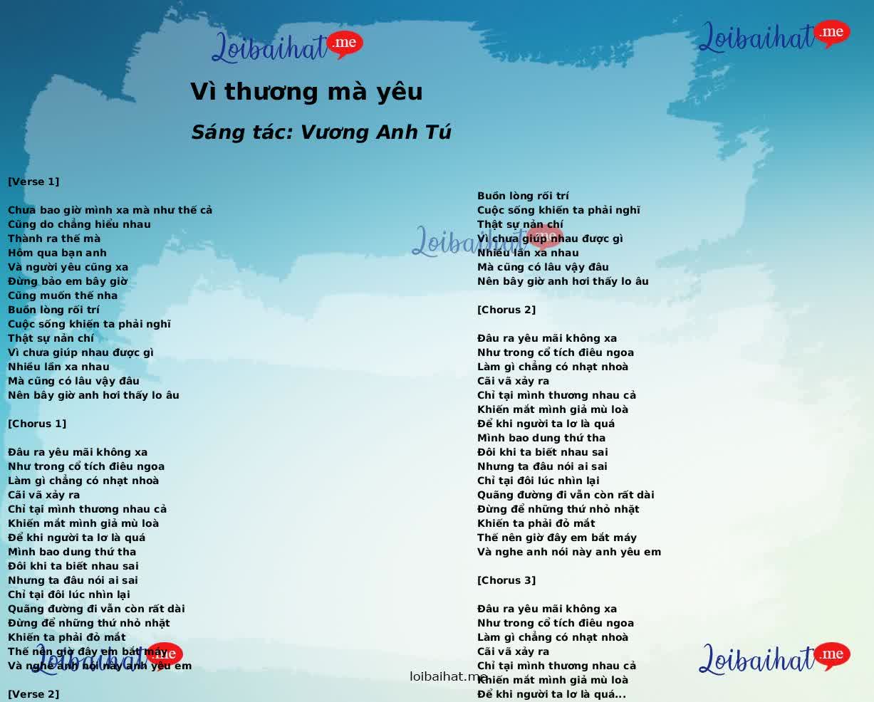 Vì thương mà yêu