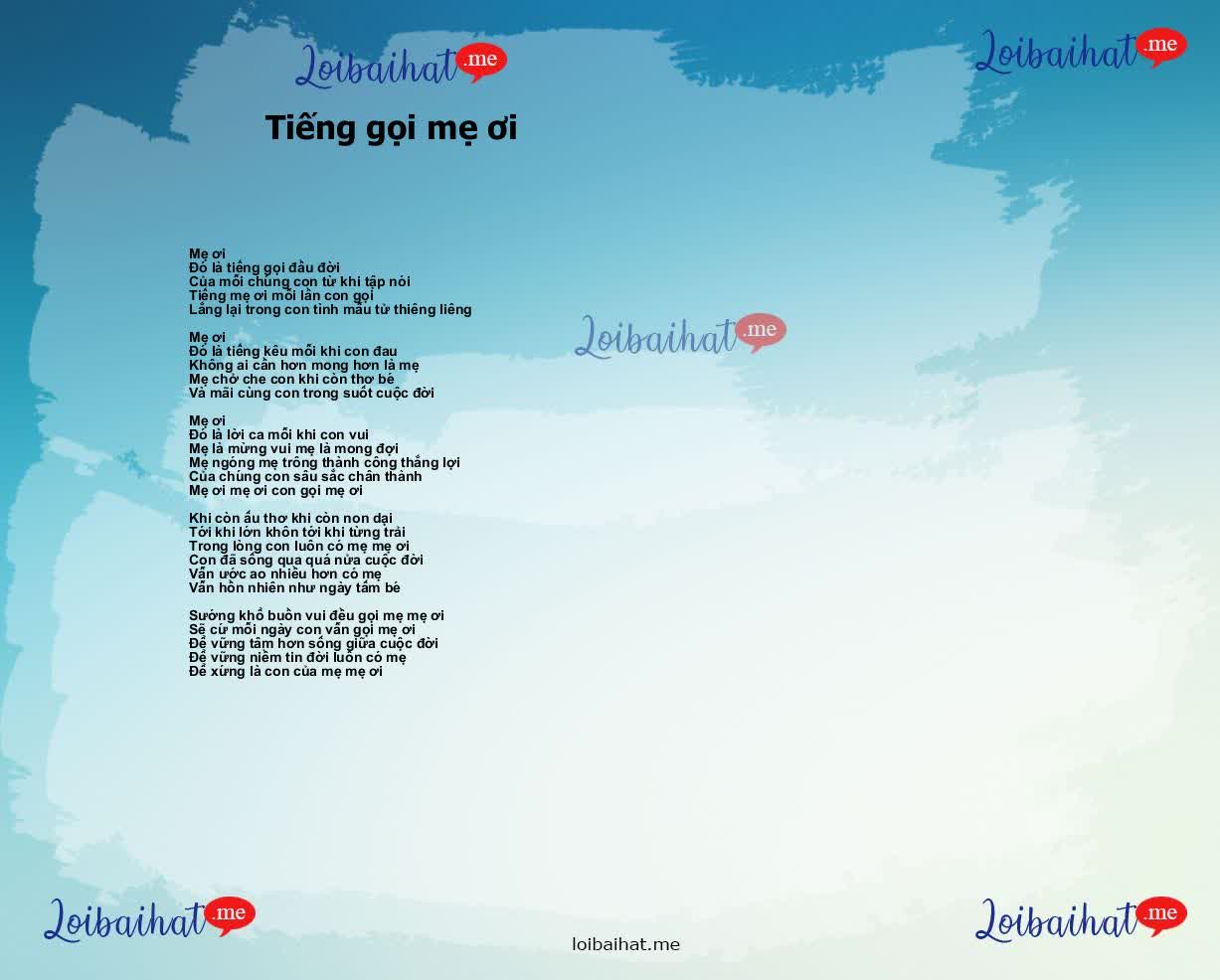Tiếng gọi mẹ ơi