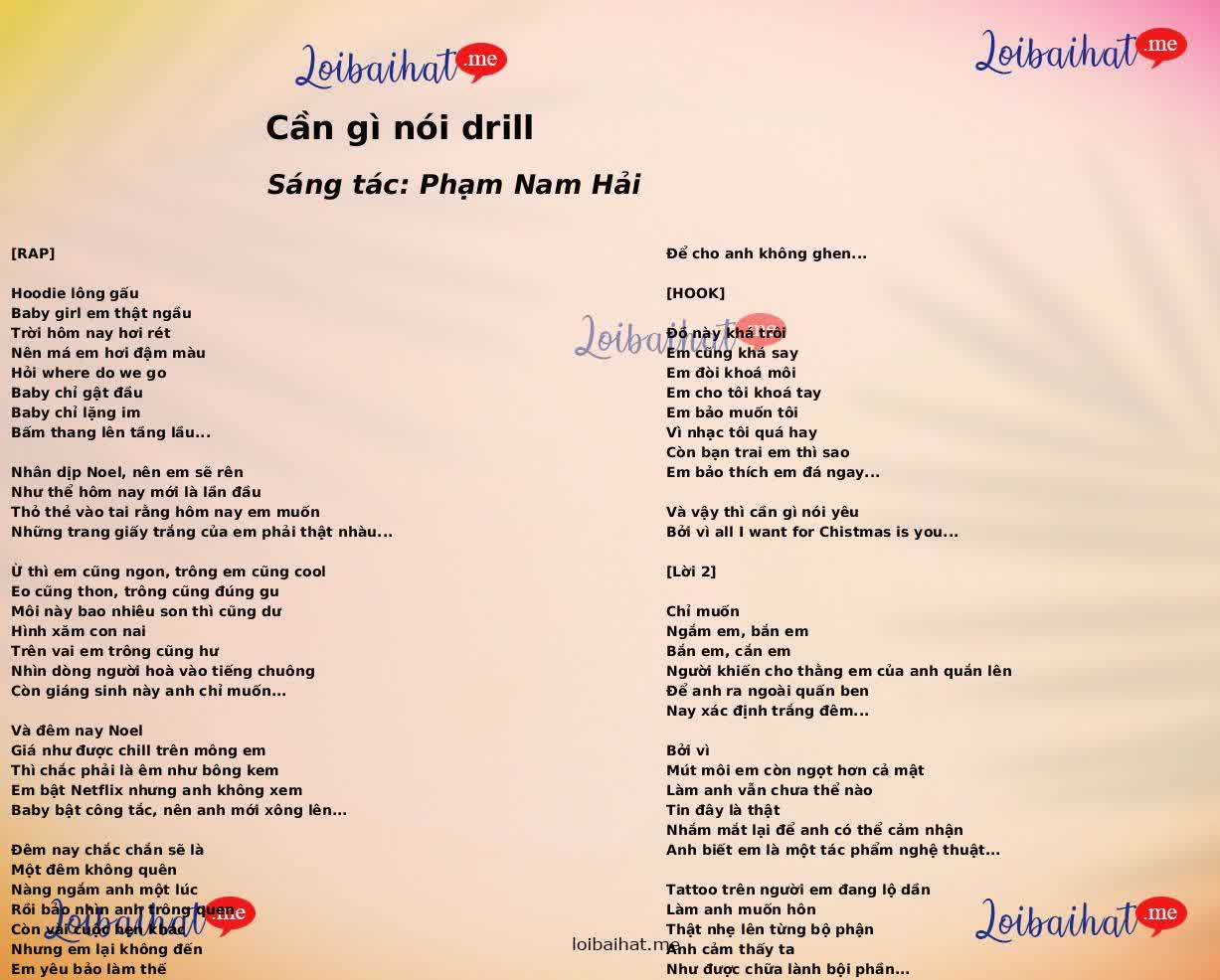 Cần gì nói drill