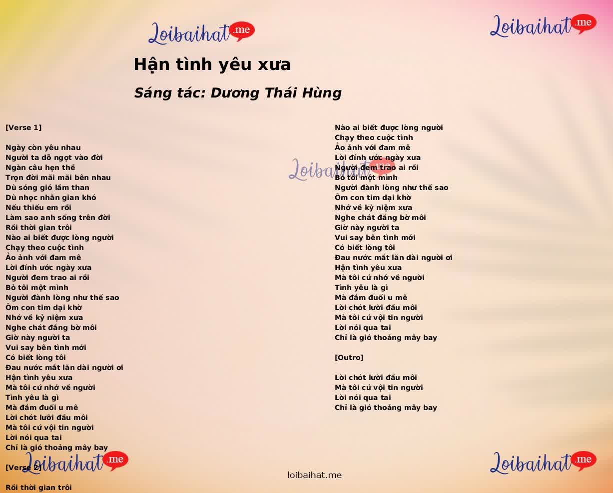 Hận tình yêu xưa