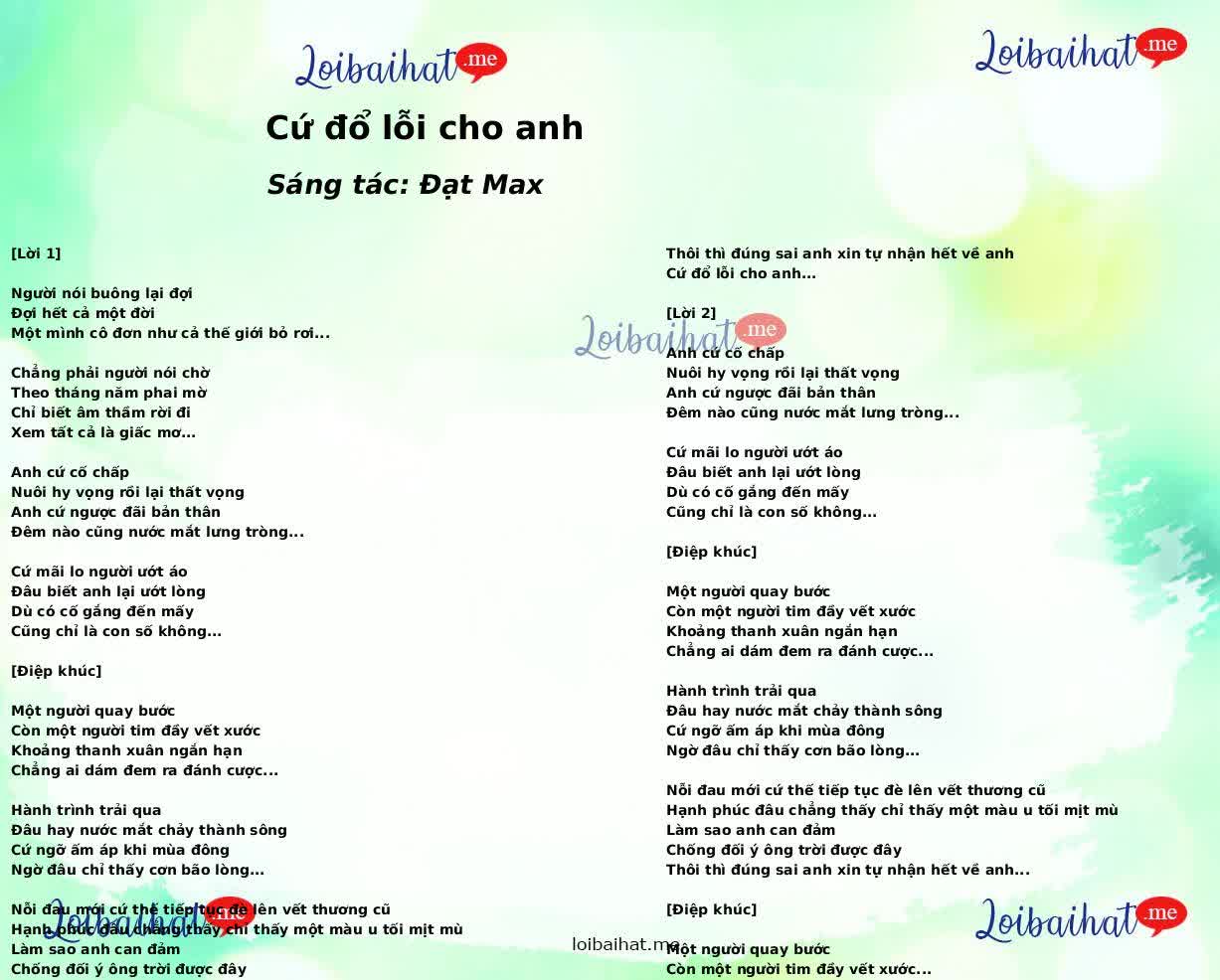 Cứ đổ lỗi cho anh