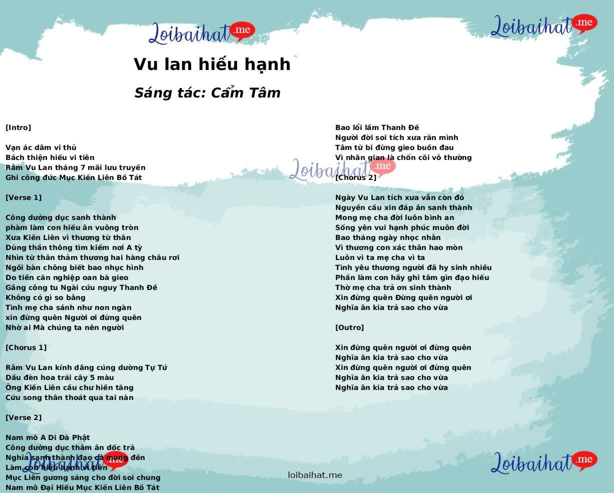 Vu lan hiếu hạnh