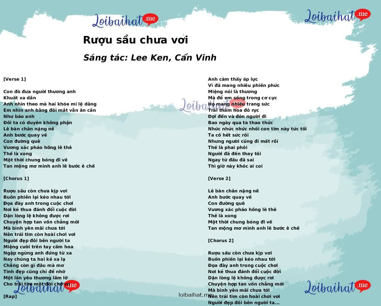 Rượu sầu chưa vơi