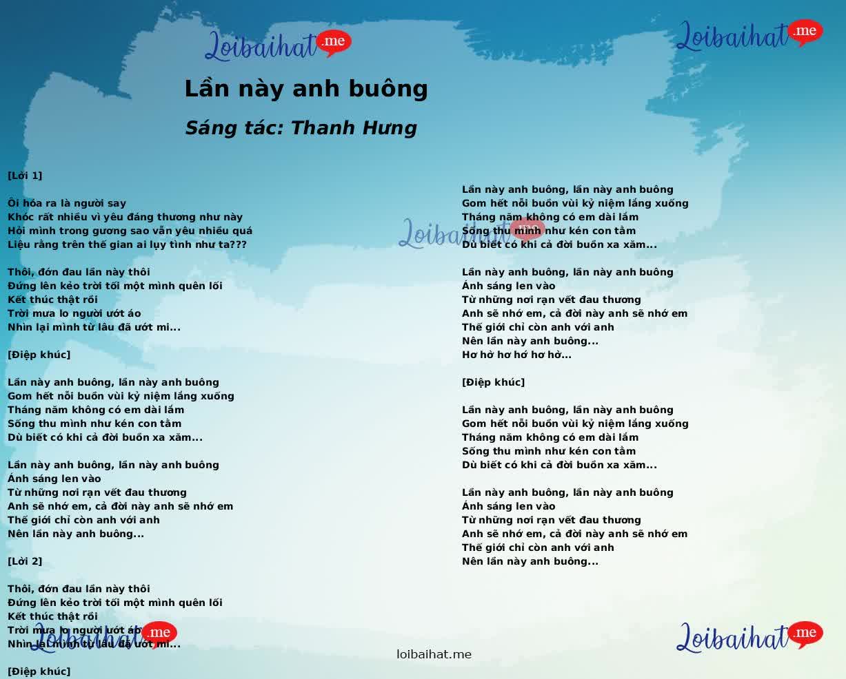 Lần này anh buông