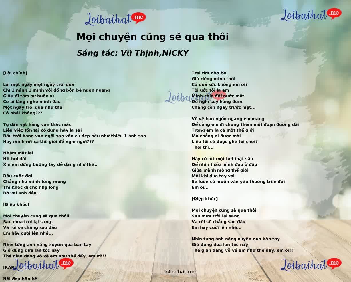 Mọi chuyện cũng sẽ qua thôi