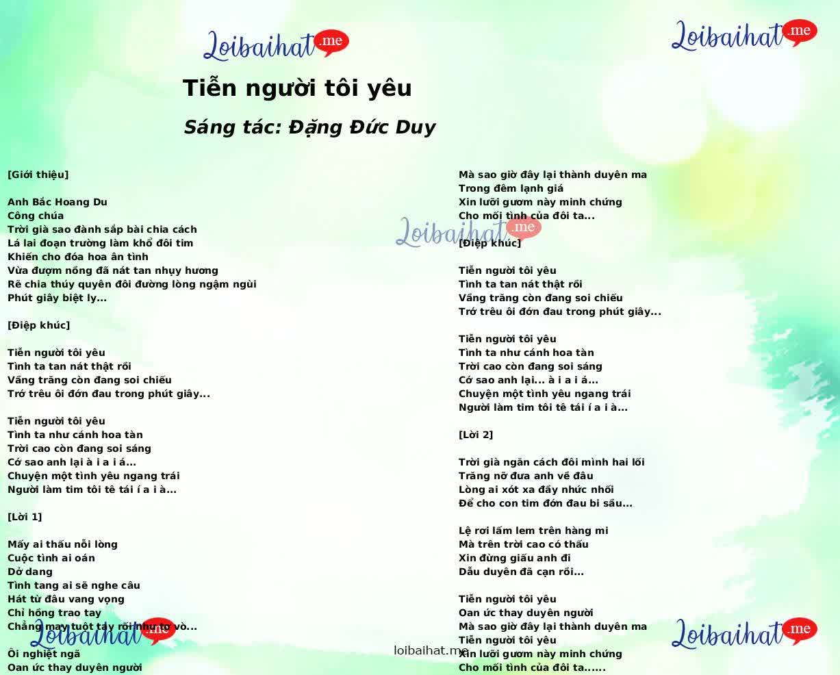 Tiễn người tôi yêu