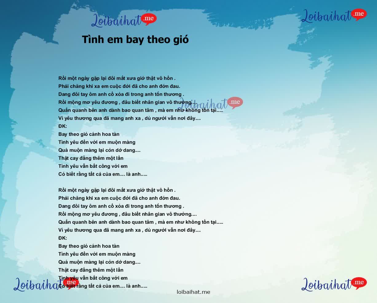 Tình em bay theo gió