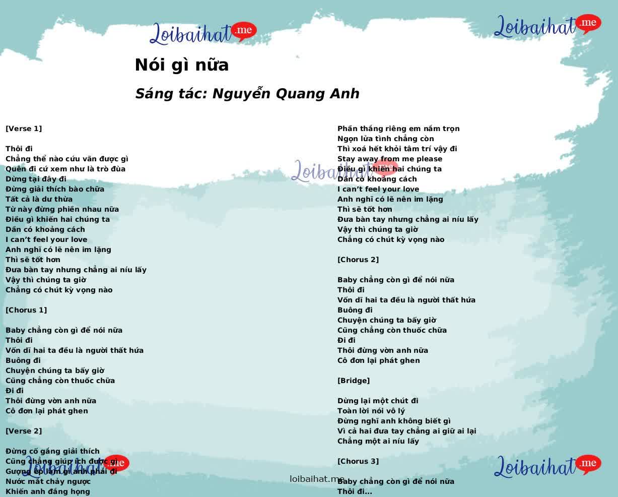Nói gì nữa