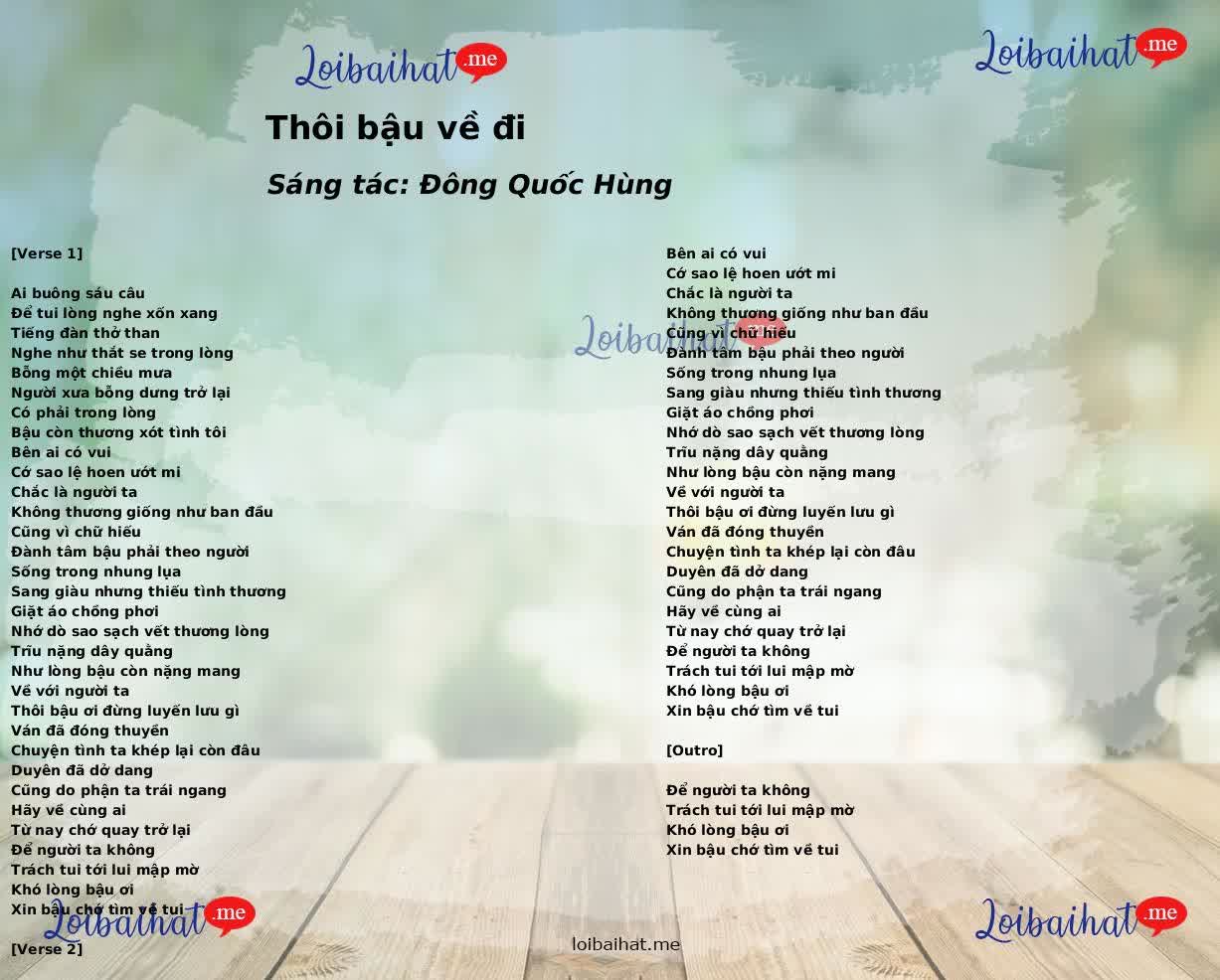Thôi bậu về đi