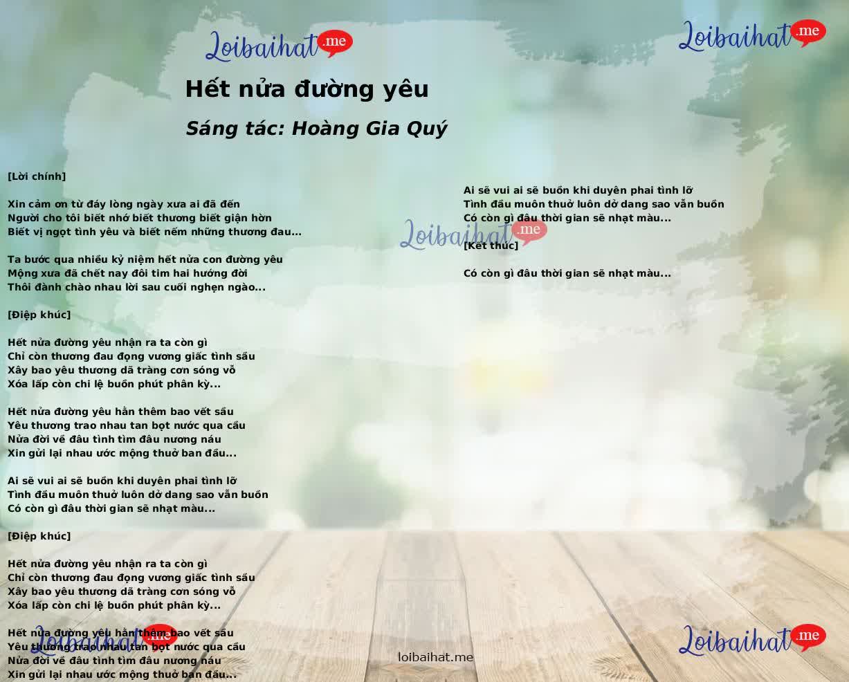 Hết nửa đường yêu