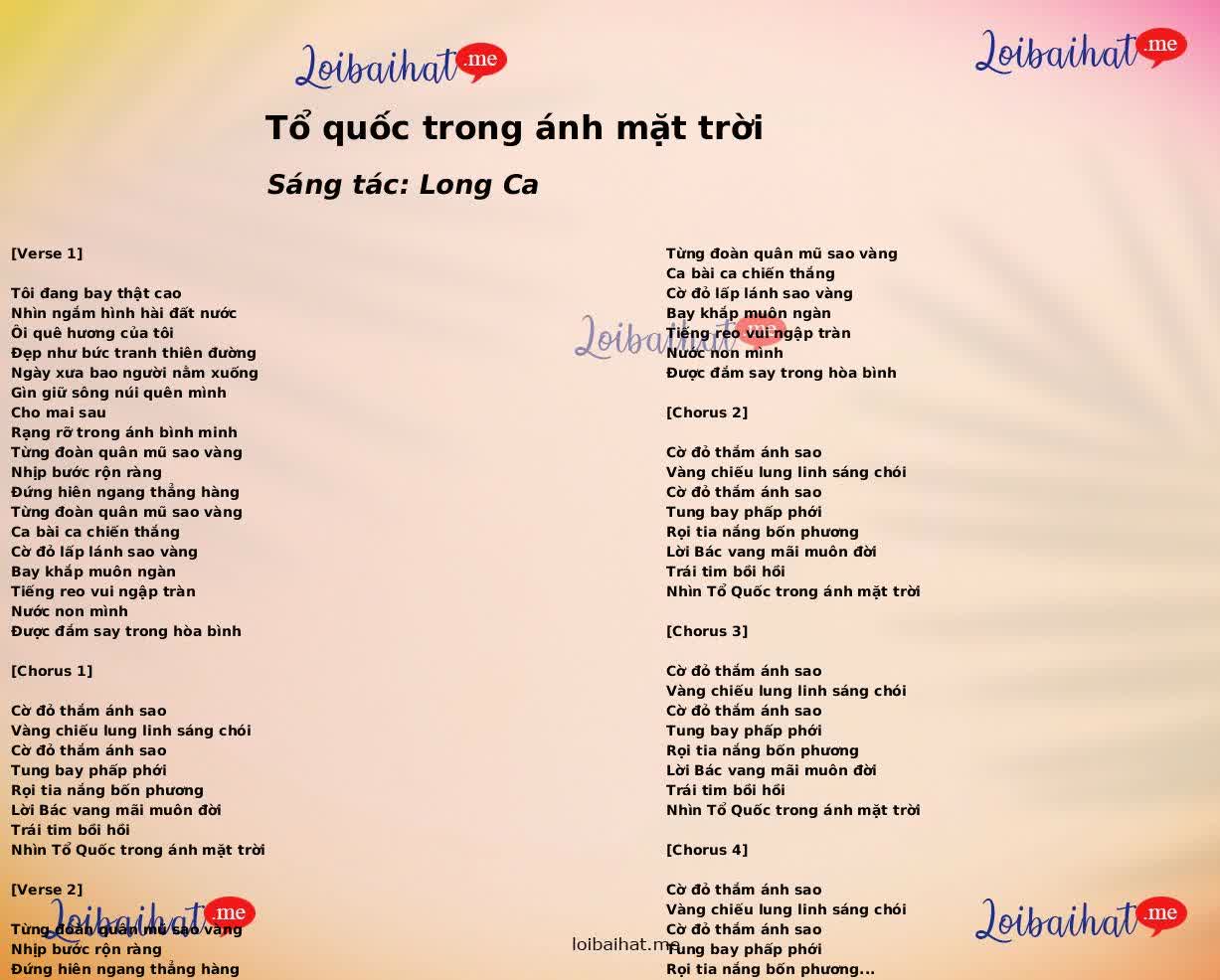 Tổ quốc trong ánh mặt trời