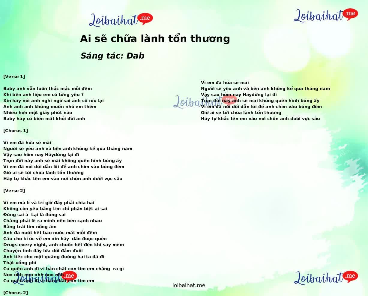 Ai sẽ chữa lành tổn thương